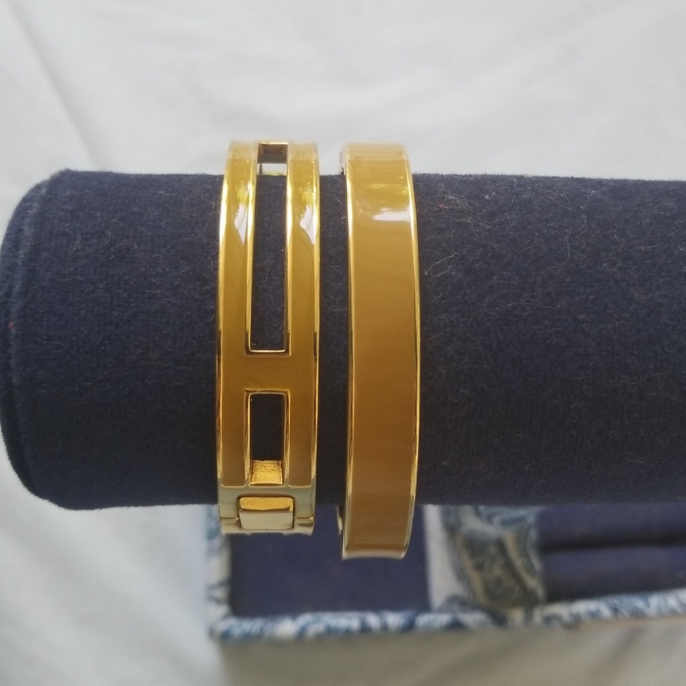 J. Crew Mustard Yellow Enamel Bangle Bracelets